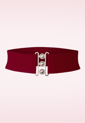 Lauren Vintage stretchriem in bordeauxrood
