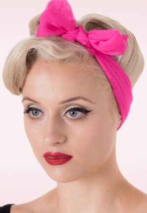 Anna haarsjaal in fel roze
