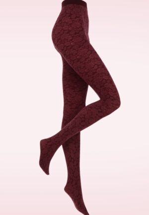 Roses 70 Den panty in aubergine