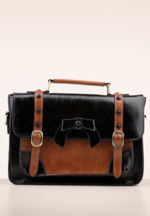 Buckled and Bowed Messenger handtas in zwart