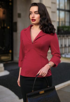 Dianne Travel blouse in wijnrood