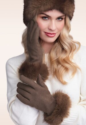 Corine handschoenen van wol in bruin