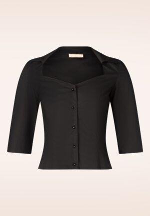 Topvintage Exclusive ~ Katty blouse in zwart