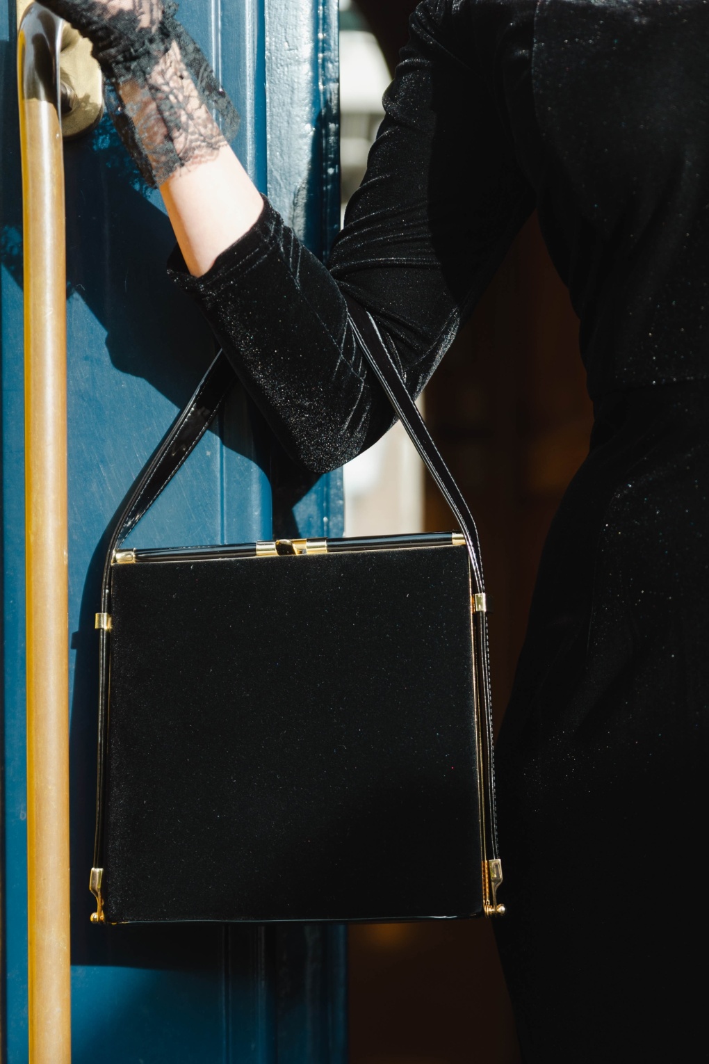 Felicia Velvet handtas in zwart