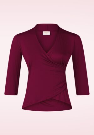 Topvintage exclusive ~ Darla top in bordeauxrood