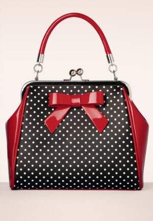 Frances Polka Star tas in zwart en rood