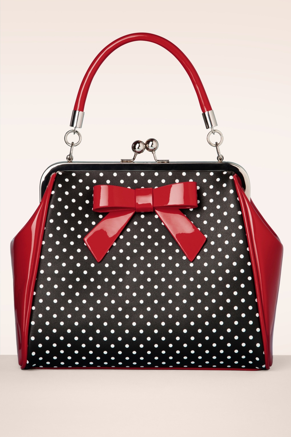 Frances Polka Star tas in zwart en rood