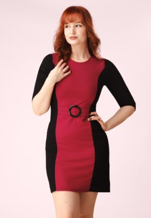 Topvintage exclusive ~ Thelma A-lijn jurk in zwart en rood