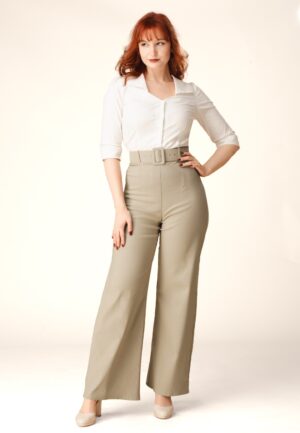 Topvintage exclusive ~ Sasha Pinstripe pantalon in beige