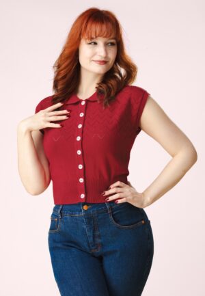Topvintage exclusive ~ Mia gebreide top in rood