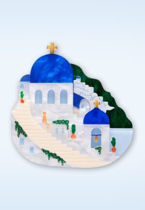 Santorini Sunsets broche