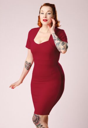 Topvintage exclusive ~ Elise Elegance pencil jurk in rood