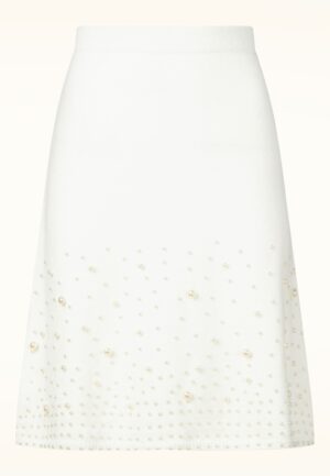 Topvintage exclusive ~ Priscialla Pearl gebreide a-lijn rok in wit