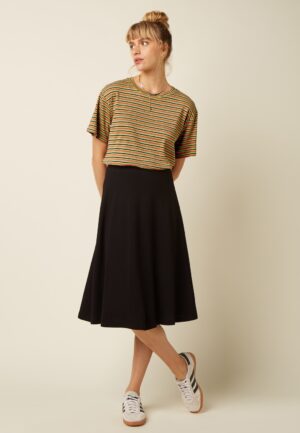 Juno Milano Crepe midi rok in zwart