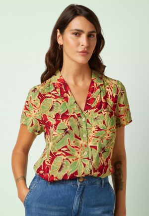 Bella Rico blouse in vuurrood