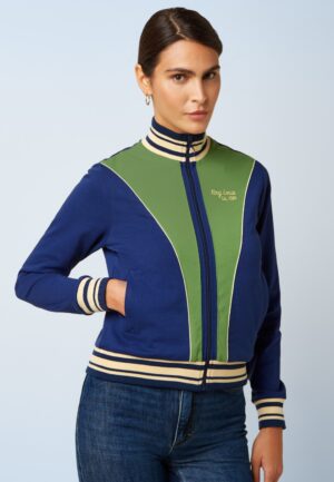 Colorblock Daytona Sweat coljack in beacon blauw