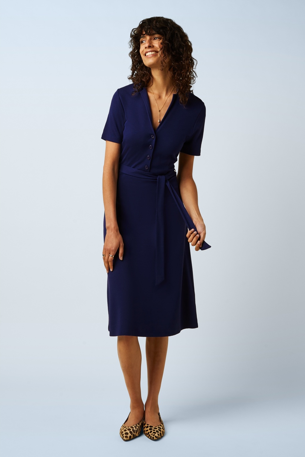 Lola Milano Crepe jurk in beacon blauw