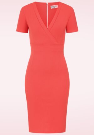 Topvintage exclusive ~ Rita pencil jurk in cayenne