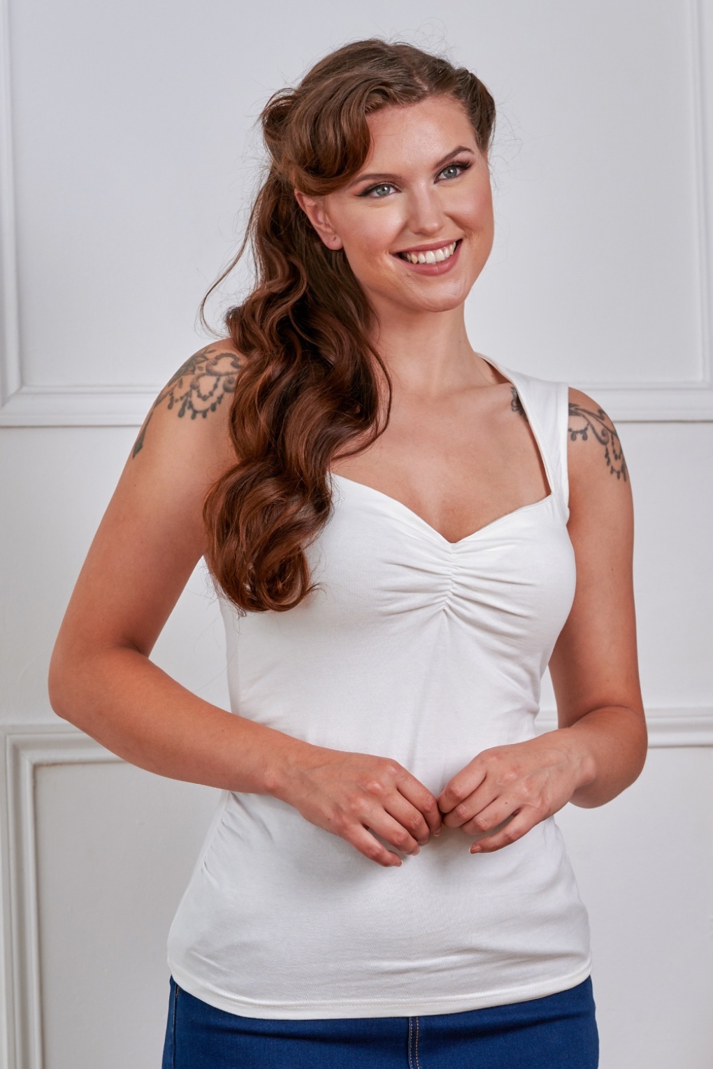 Jade top in wit