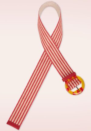 Striped riem in chili rood