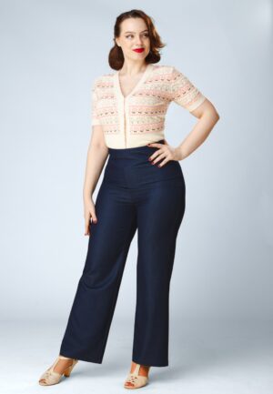 Topvintage exclusive ~ Livia pantalon in marineblauw