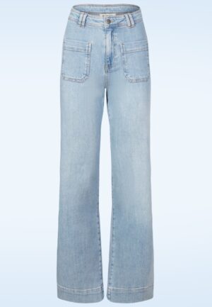 Maureen wide leg broek in hemelsblauw