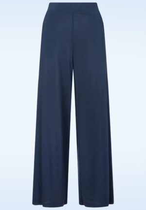Stacy pantalon met wijde pijpen in marineblauw