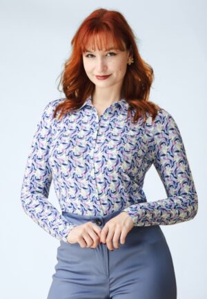 Sara lange mouw blouse in blauw
