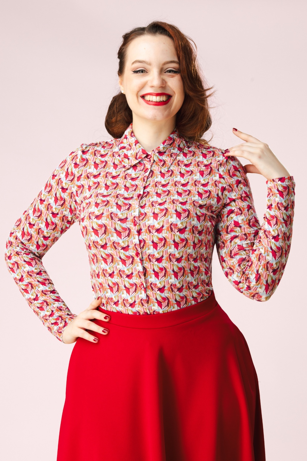 Sara lange mouw blouse in multi