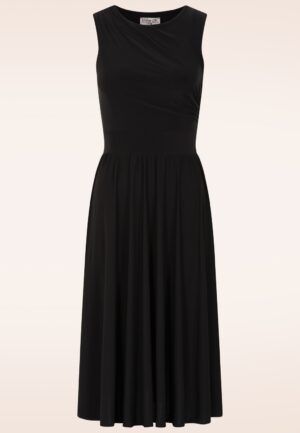 Topvintage exclusive ~ Sophie Slinky swing jurk in zwart