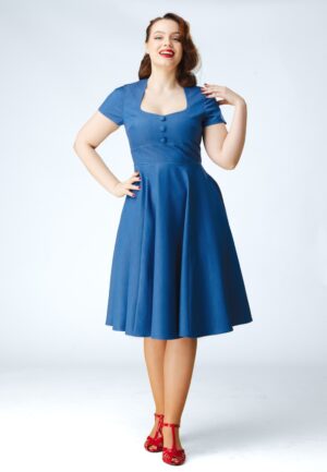Topvintage exclusive ~ Marlin swing jurk in blauw