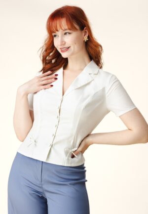 Topvintage Exclusive ~ Lulu blouse in gebroken wit
