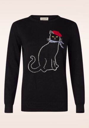 Rita French Kitty trui in zwart