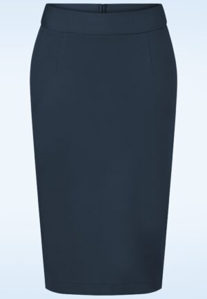 Klassieke pencil rok in marineblauw