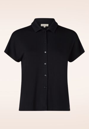 Nomi Short Sleeve Bamboo blouse in zwart