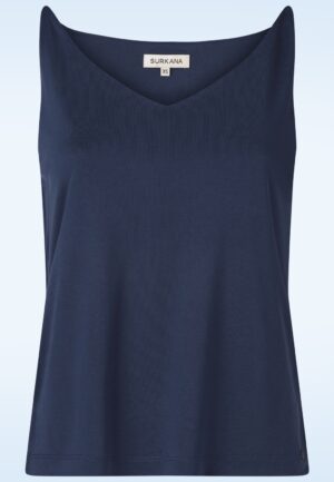 Jessy V-Neck Strap top in navyblauw