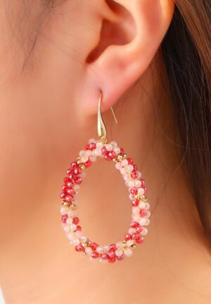 Beads Drop Dangle oorbellen in tomaat