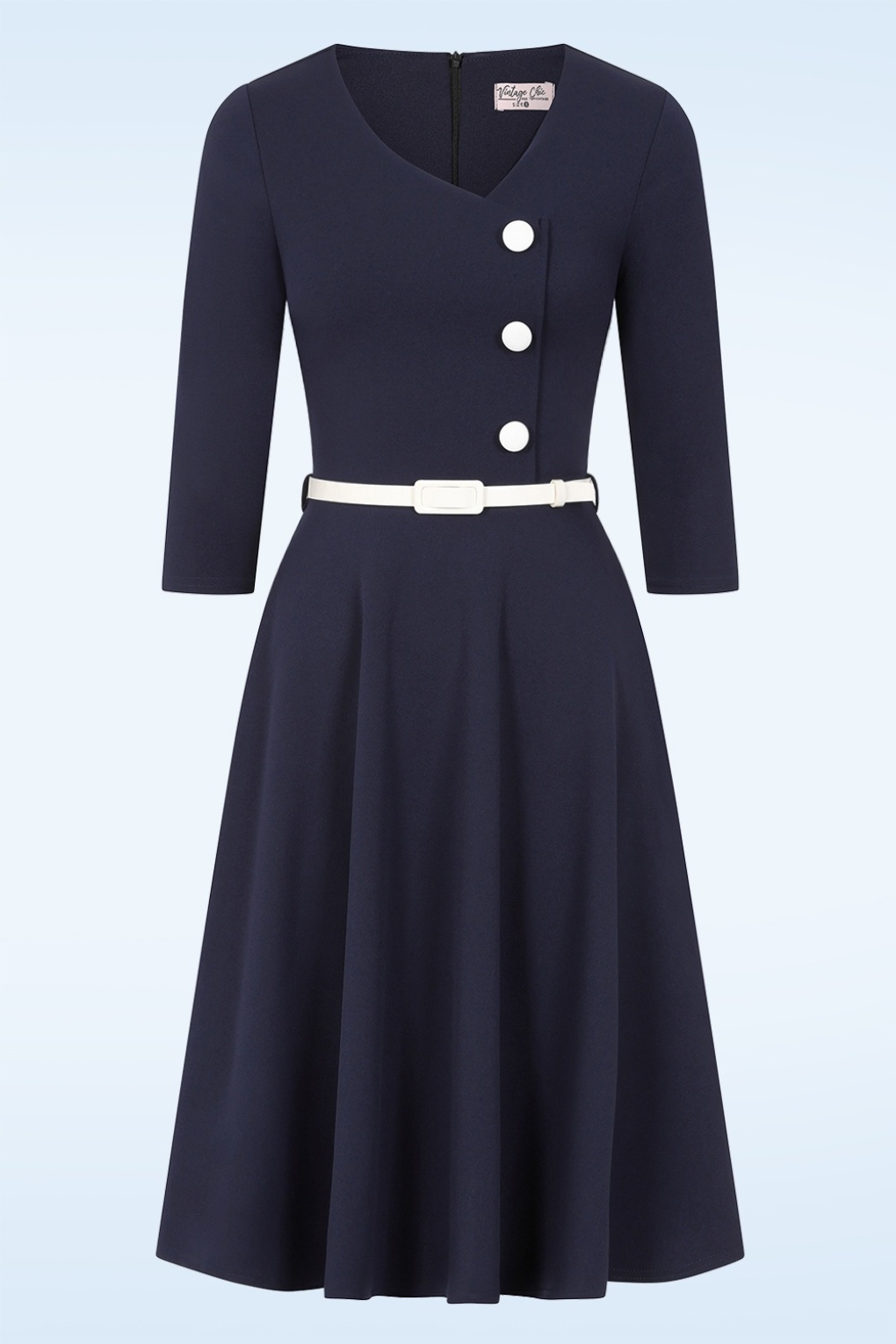 Topvintage exclusive ~ Betty swing jurk in navy