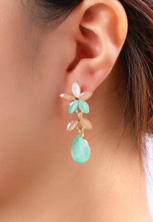 Maison Blossom Dangle oorbellen in mint