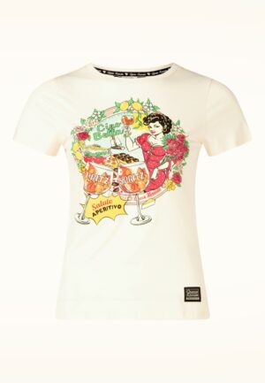 Ciao Bella T-shirt in gebroken wit