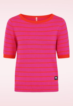 Pretty Preppy gebreide trui in Pink Picnic Parade Stripe