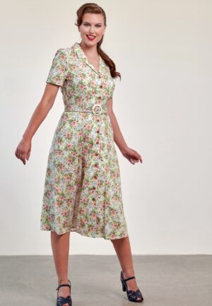 Kate Bloom swing jurk in crème en multi