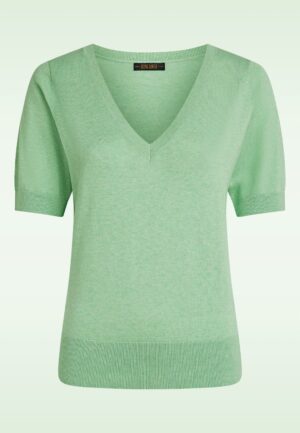 Agnes V Cocoon top in sprucestone mint