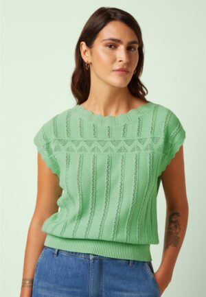 Liora Rocky Ajour top in minty meadow