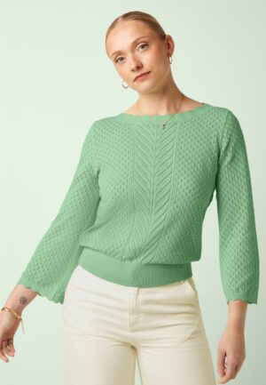 Audrey Rocky Ajour top in minty meadow