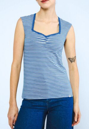 Let Romance Rule Striped top in Viva El Sol blauw