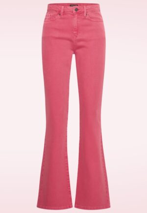 Dora katoenen flared jeans in lipstick