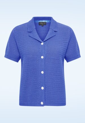 The Ivy katoenen vest in stralend blauw
