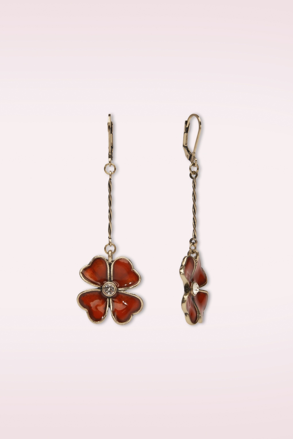 Fleur Éternelle oorbellen in goud en rood