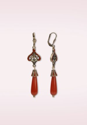 Crimson Agate oorbellen in rood